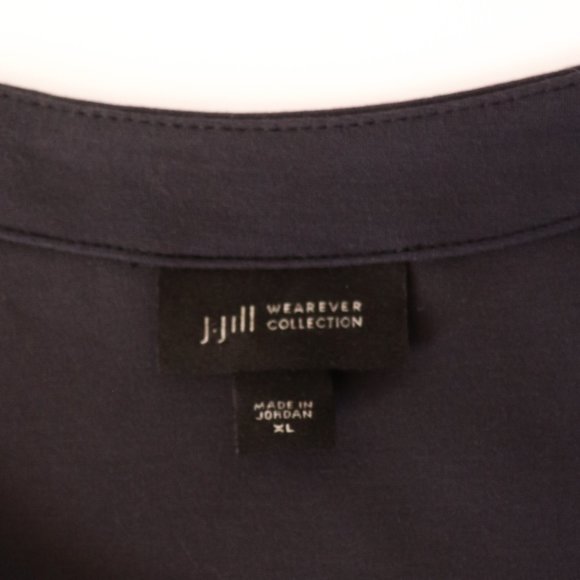 J. Jill Wearever Double-Face Jersey Dolman-Sleeve Dress Licorice Dark Grey XL - Picture 7 of 9